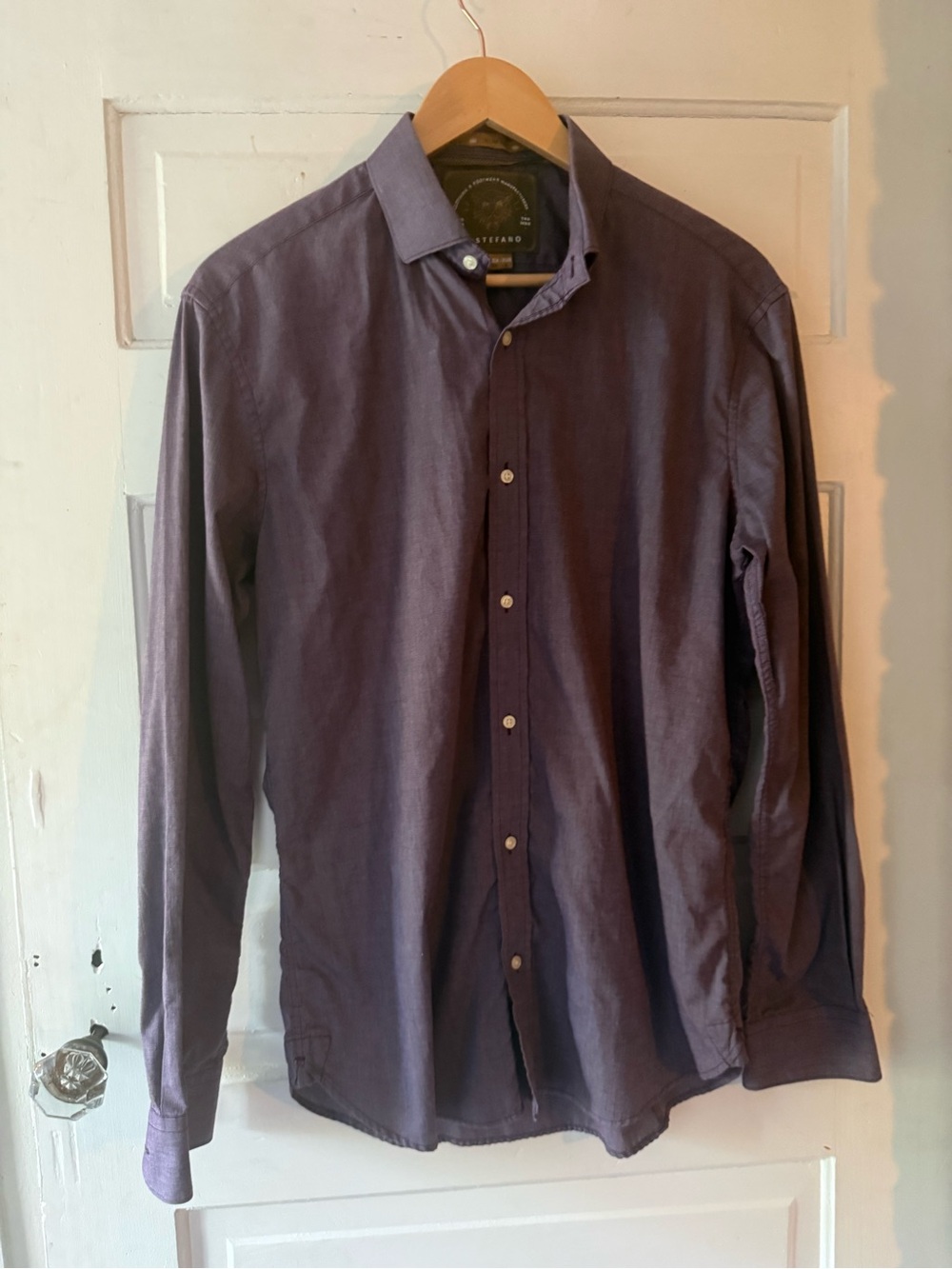 Distefano Slim-Fit Purple Long-Sleeve Dress Shirt